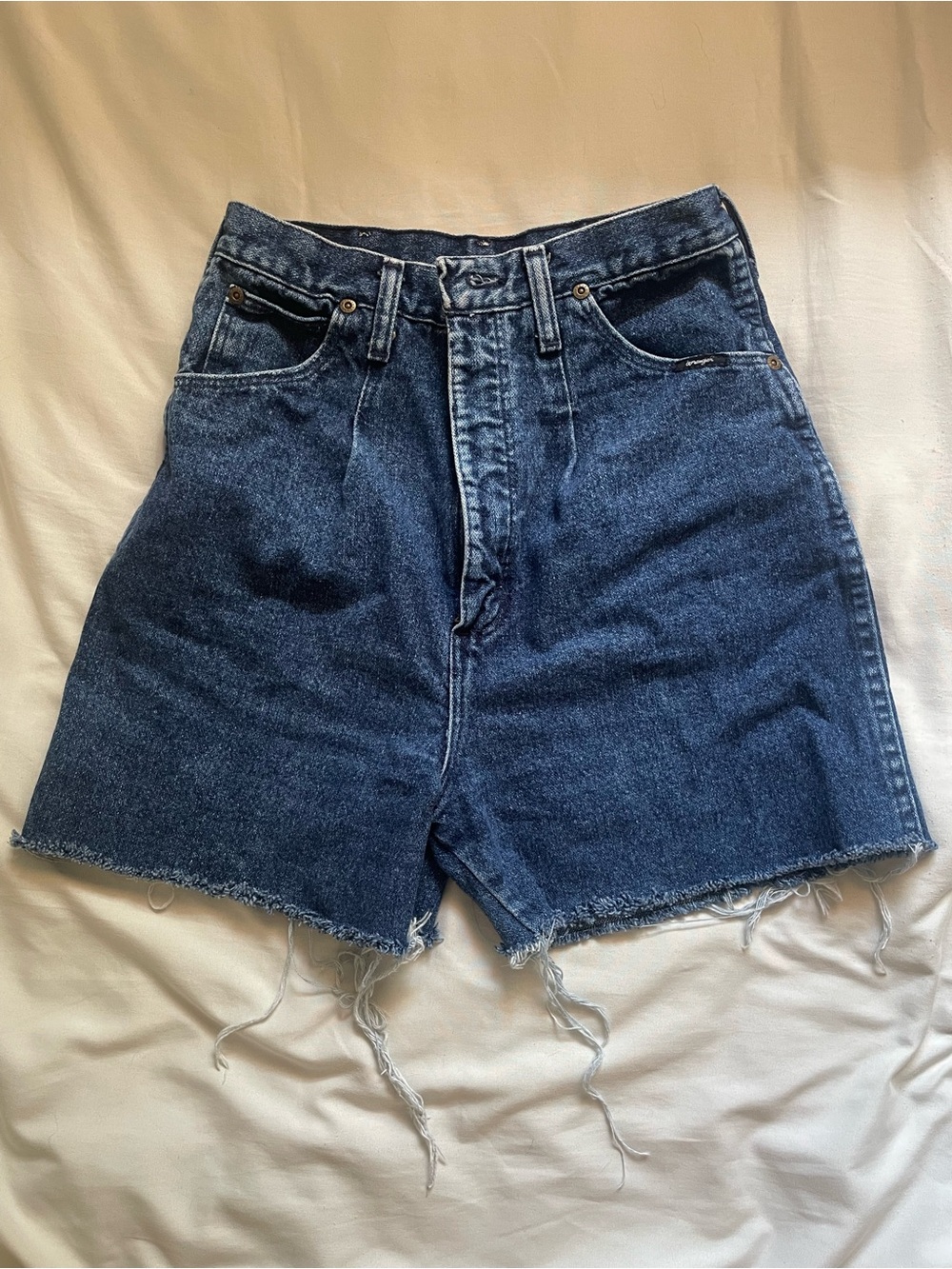 Classic High-Rise Denim Shorts - Blue
